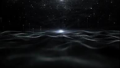 蓝色科技感粒子海洋视频的预览图